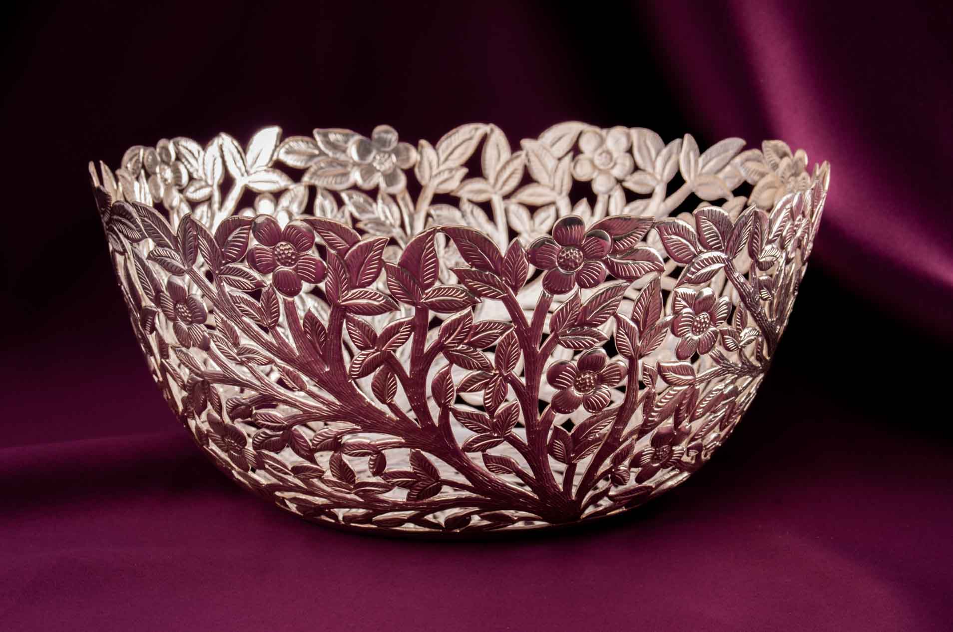 designer flower silver bowl 5