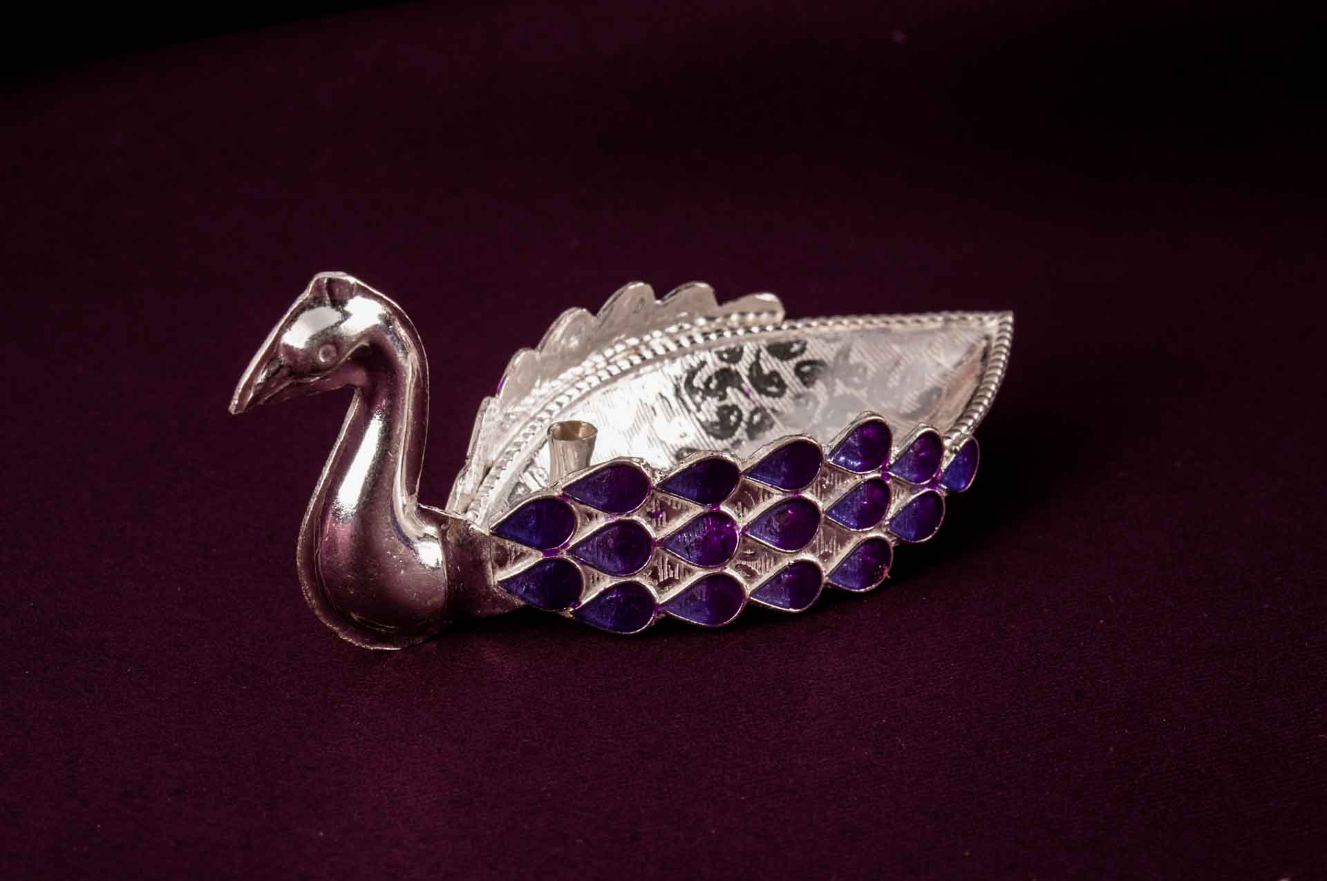 swan shaped designer silver oil lamp 2