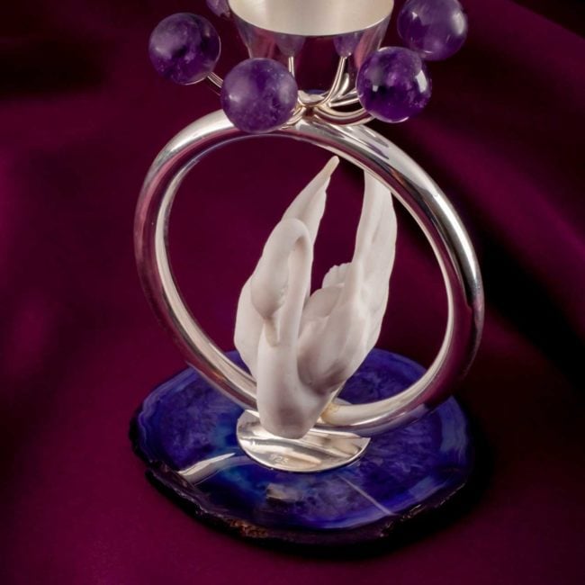 swan silver candle stand 2