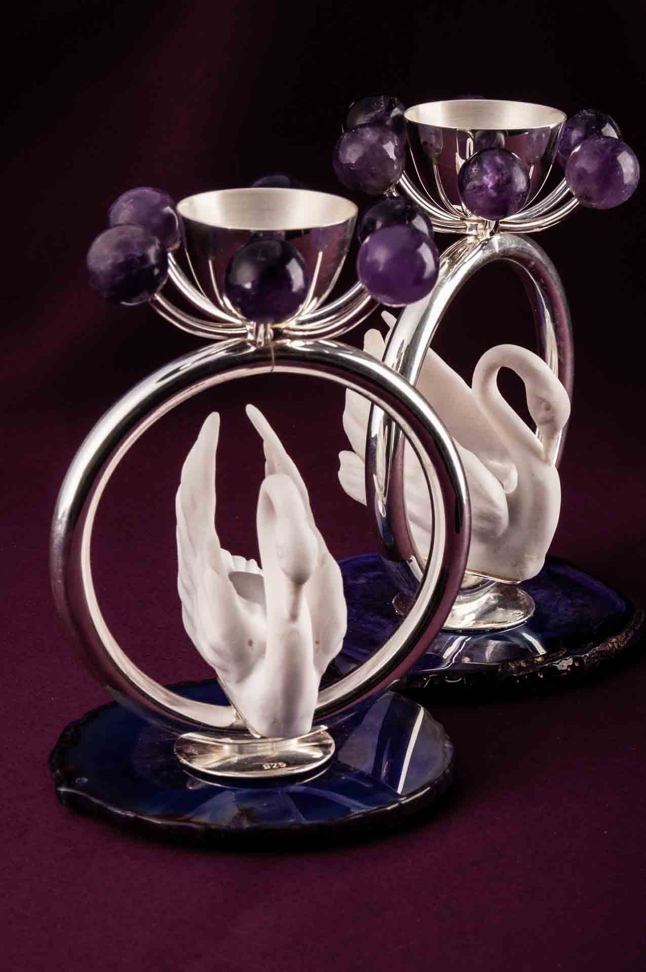 swan silver candle stand 4
