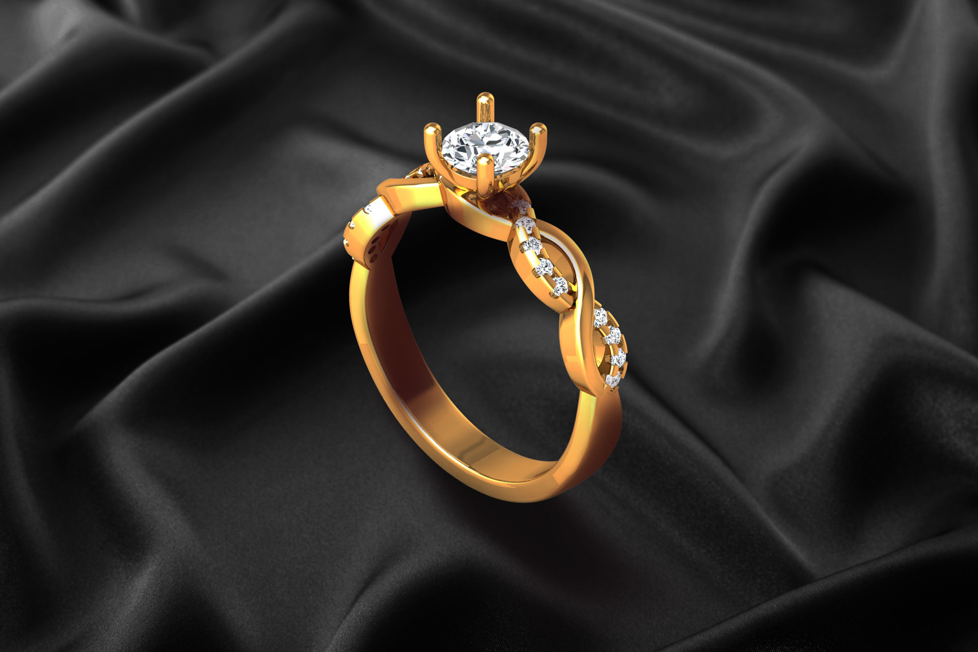 Rhodium Gold Finger Ring